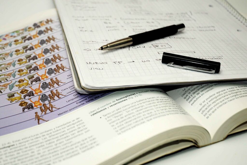 books and pen